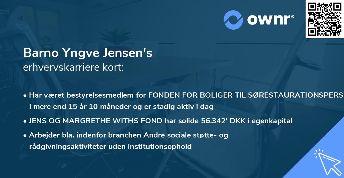 Barno Yngve Jensen's erhvervskarriere kort