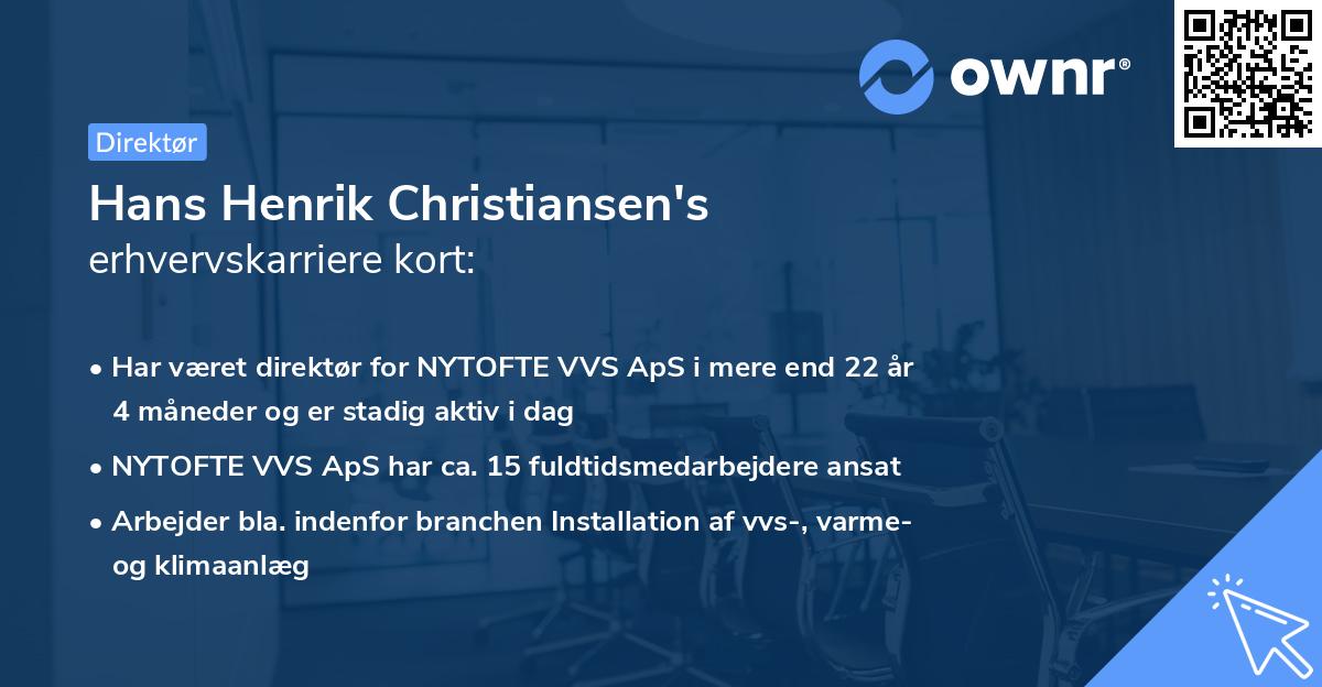 Hans Henrik Christiansen's erhvervskarriere kort