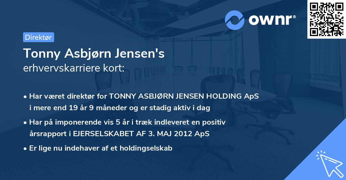Tonny Asbjørn Jensen's erhvervskarriere kort