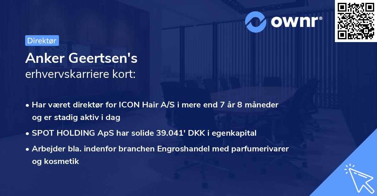 Anker Geertsen's erhvervskarriere kort