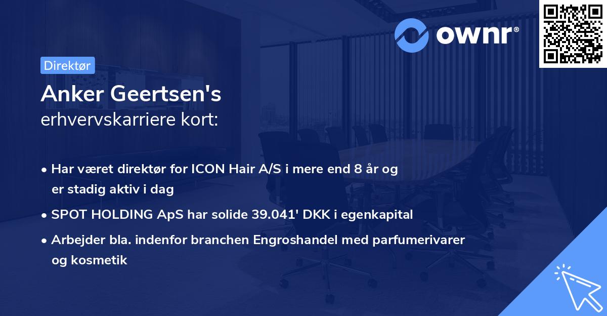 Anker Geertsen's erhvervskarriere kort