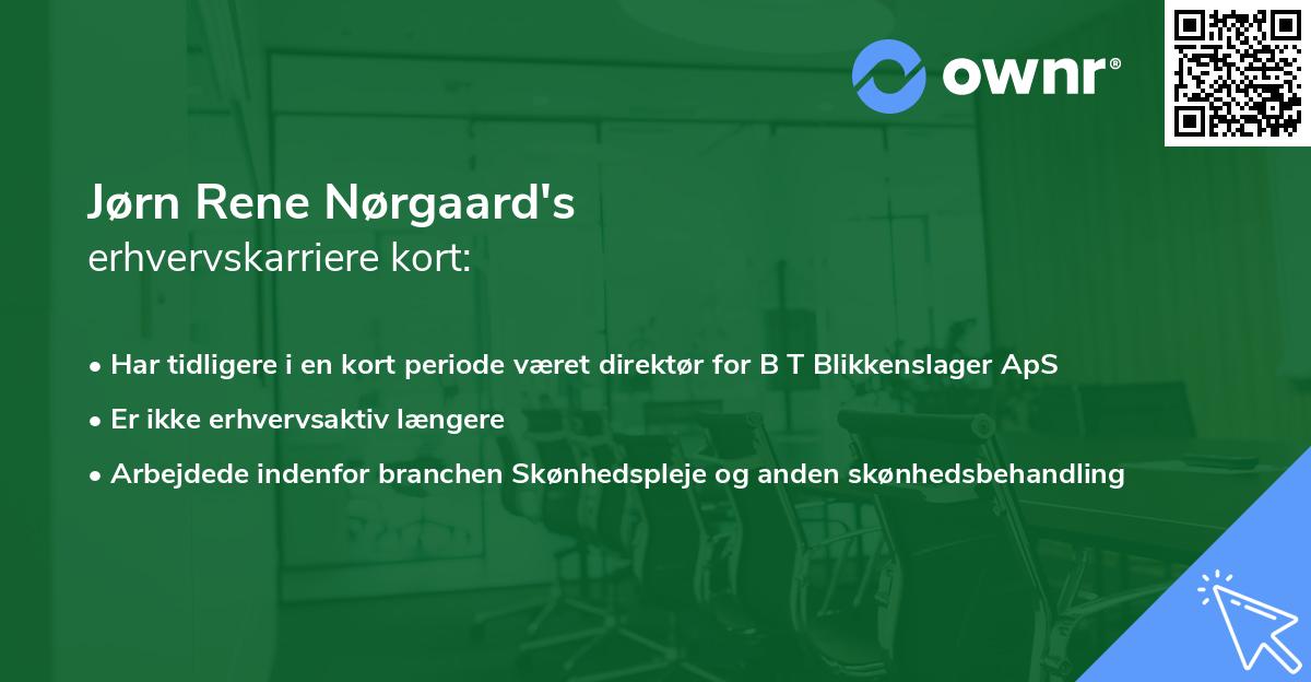 Jørn Rene Nørgaard's erhvervskarriere kort