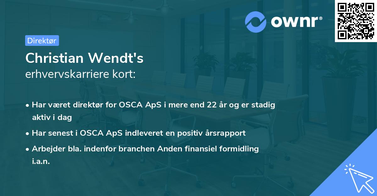 Christian Wendt's erhvervskarriere kort