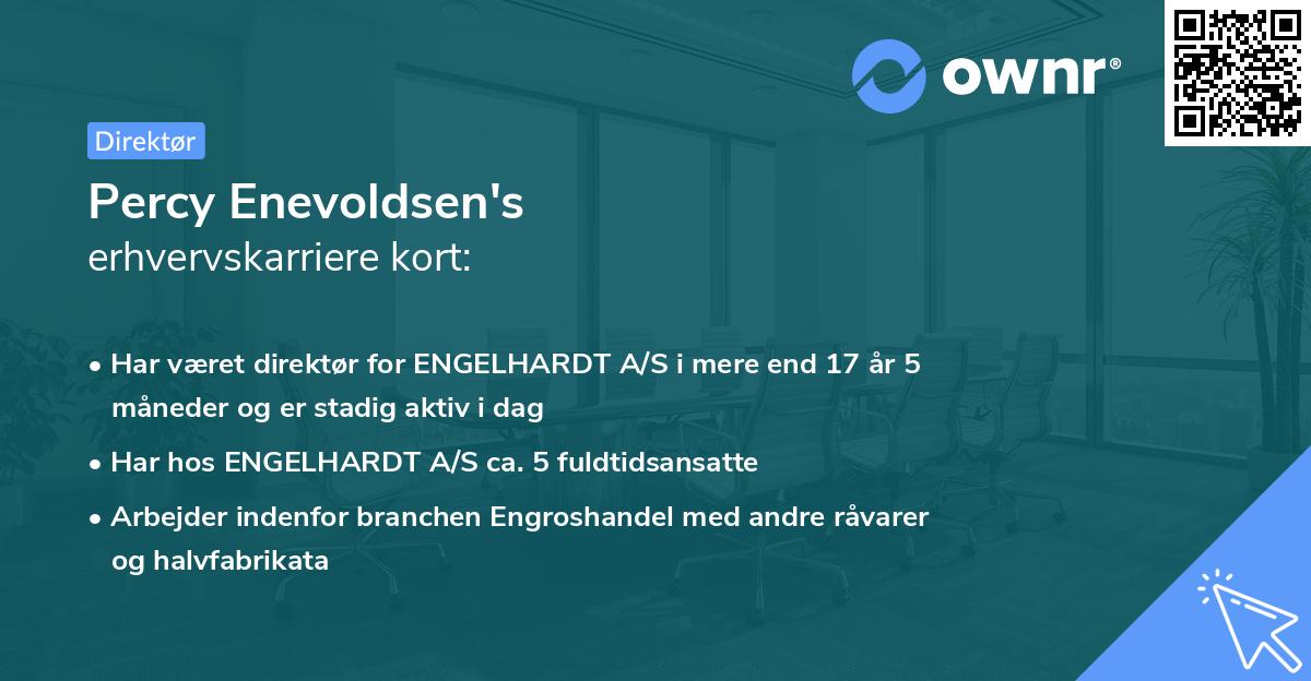 Percy Enevoldsen's erhvervskarriere kort
