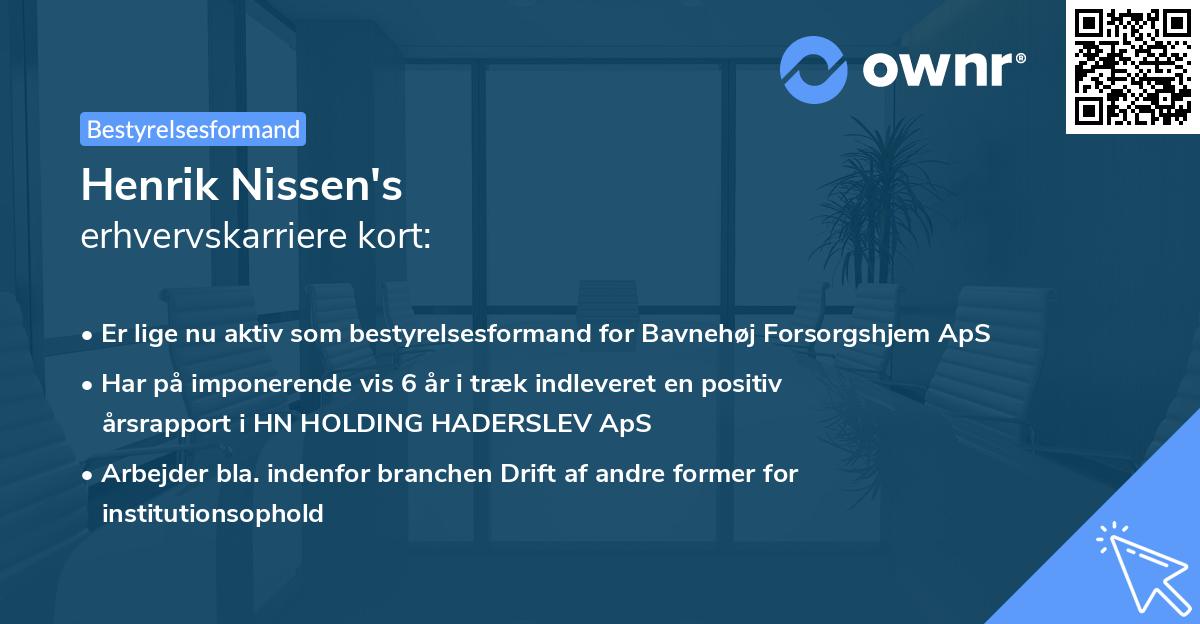 Henrik Nissen's erhvervskarriere kort