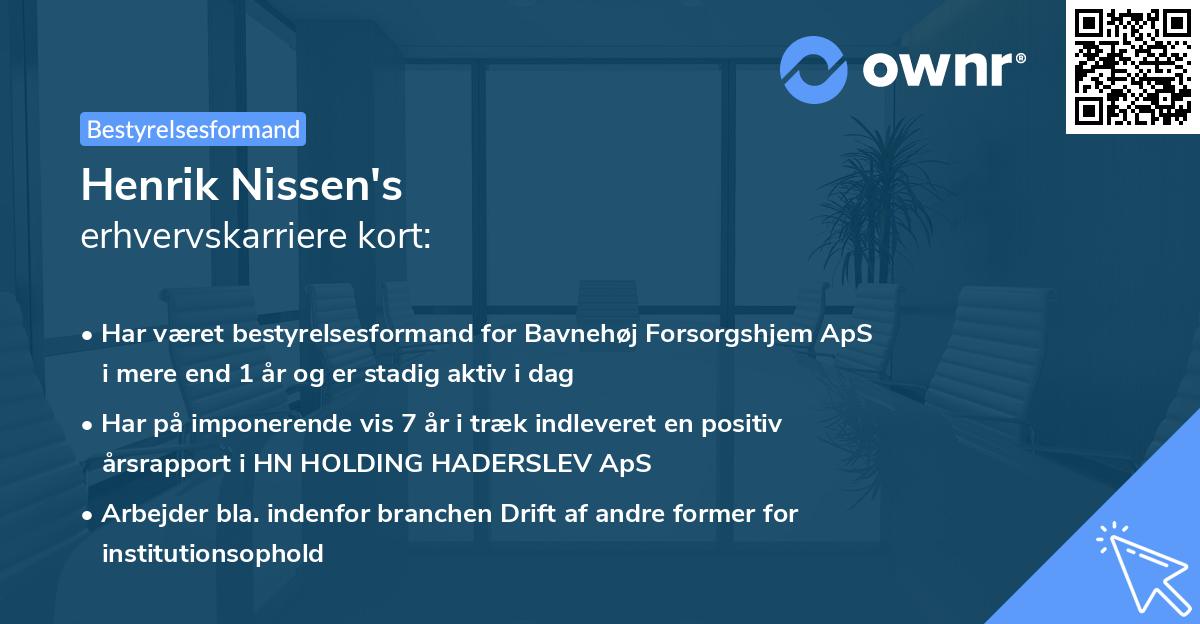 Henrik Nissen's erhvervskarriere kort