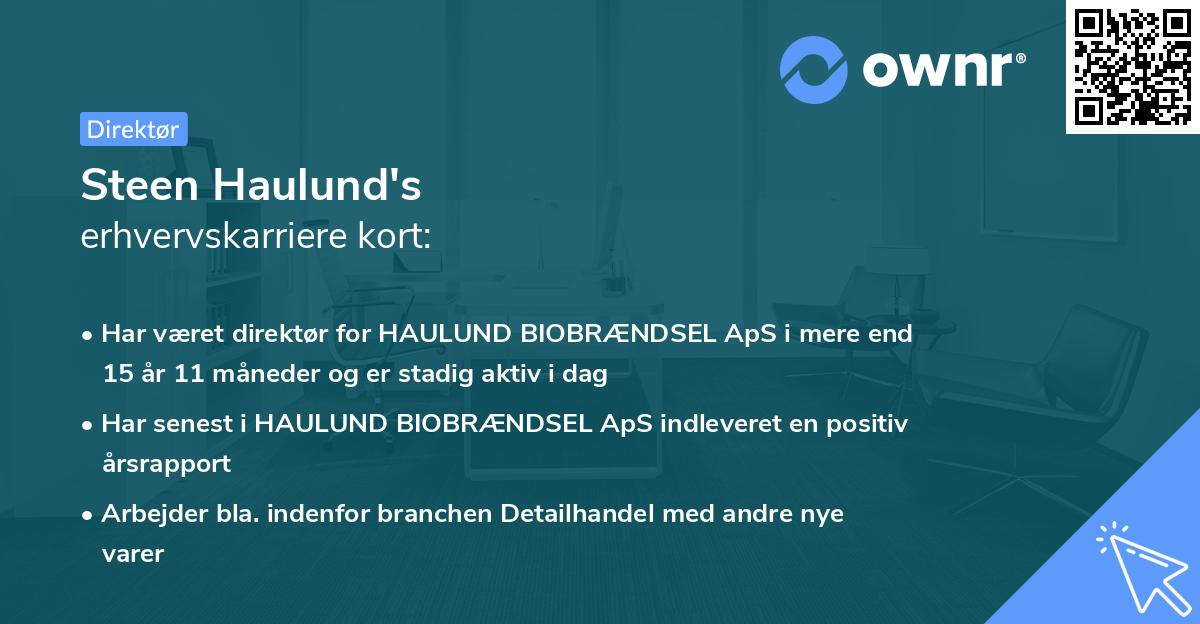 Steen Haulund's erhvervskarriere kort