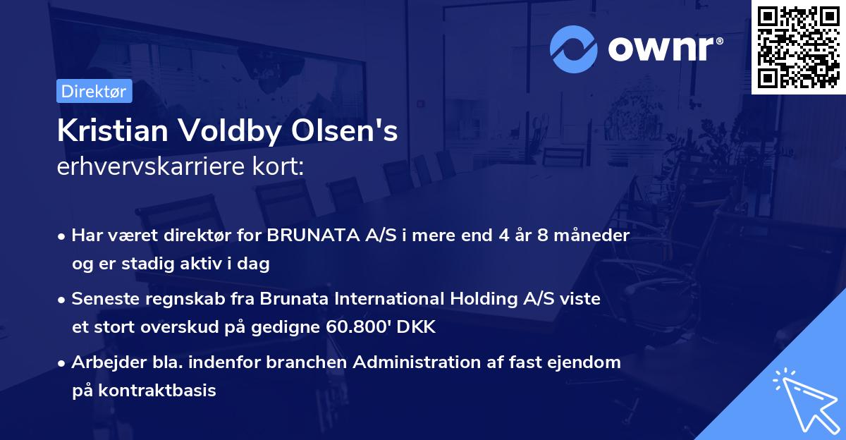 Kristian Voldby Olsen's erhvervskarriere kort