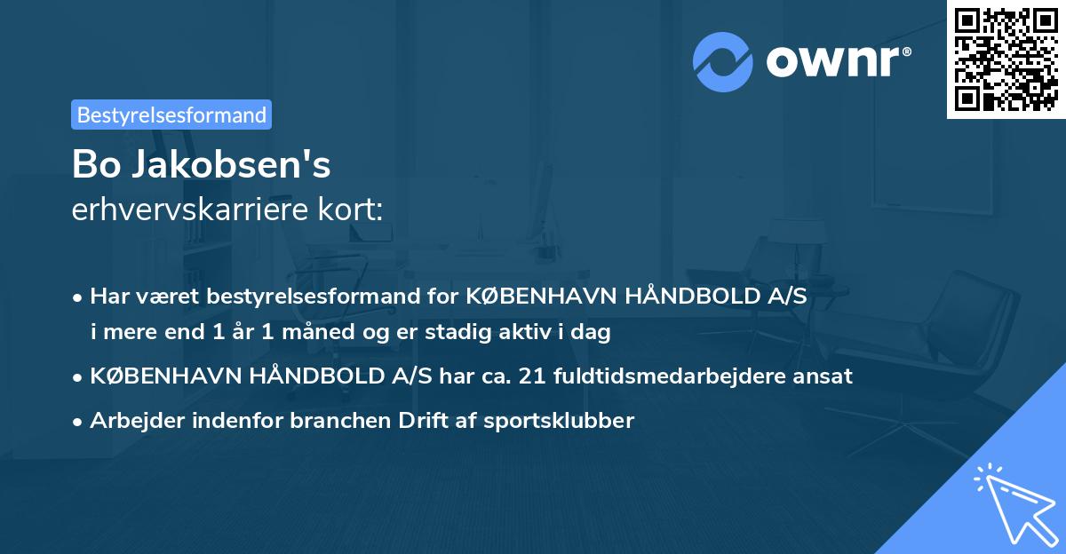 Bo Jakobsen's erhvervskarriere kort