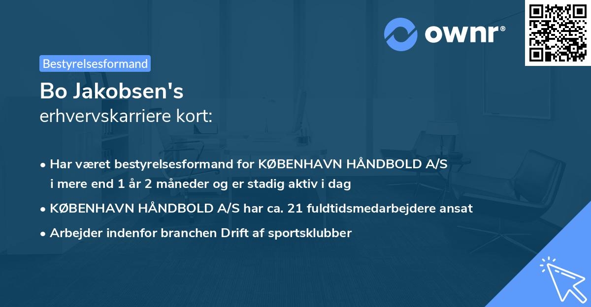 Bo Jakobsen's erhvervskarriere kort