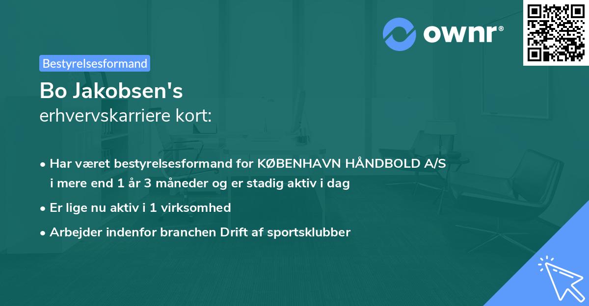 Bo Jakobsen's erhvervskarriere kort