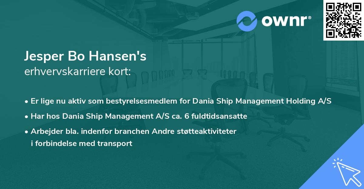 Jesper Bo Hansen's erhvervskarriere kort