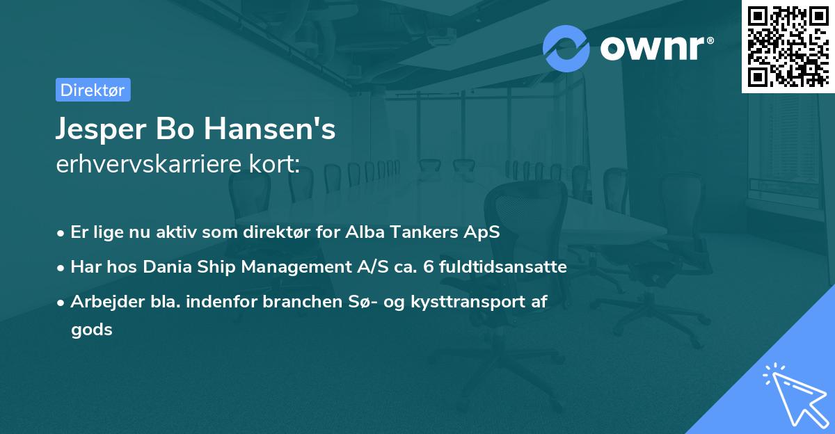 Jesper Bo Hansen's erhvervskarriere kort