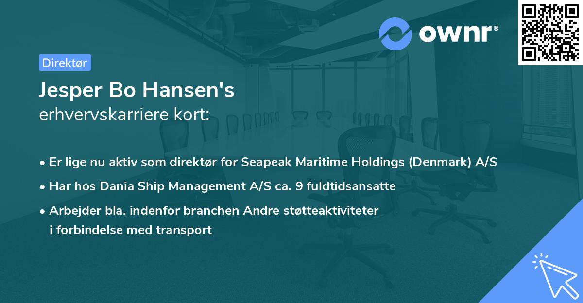 Jesper Bo Hansen's erhvervskarriere kort