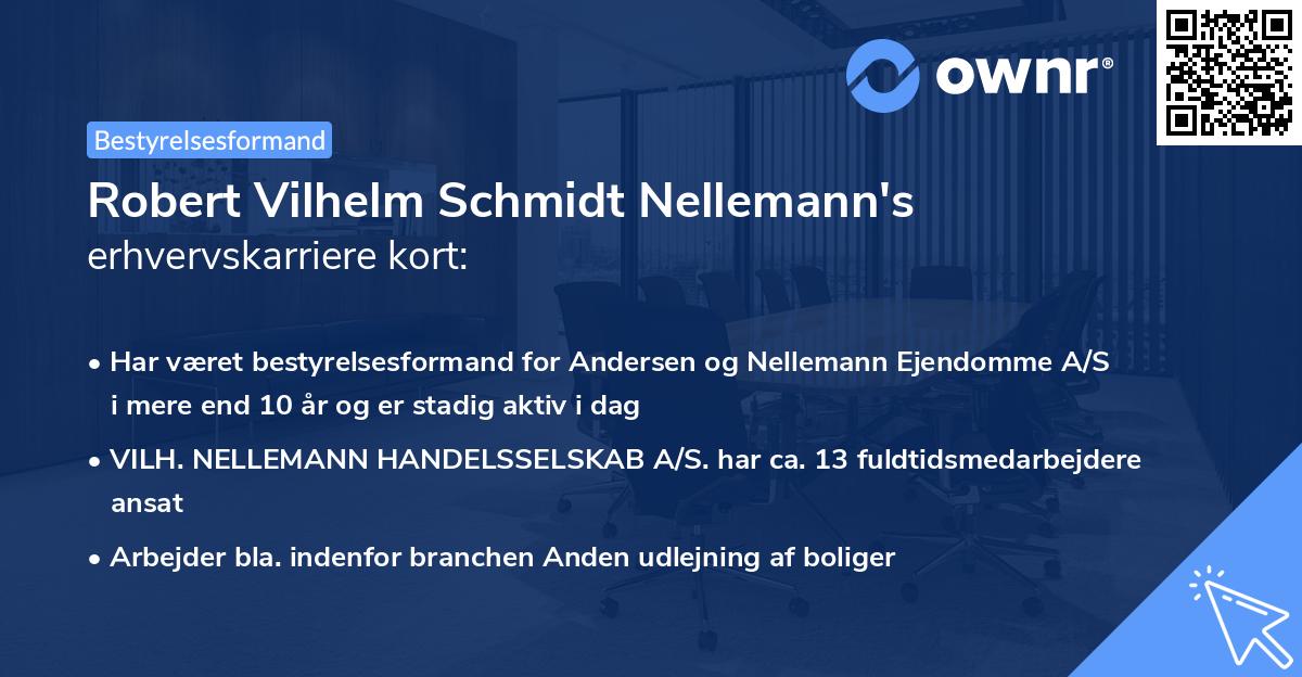 Robert Vilhelm Schmidt Nellemann's erhvervskarriere kort