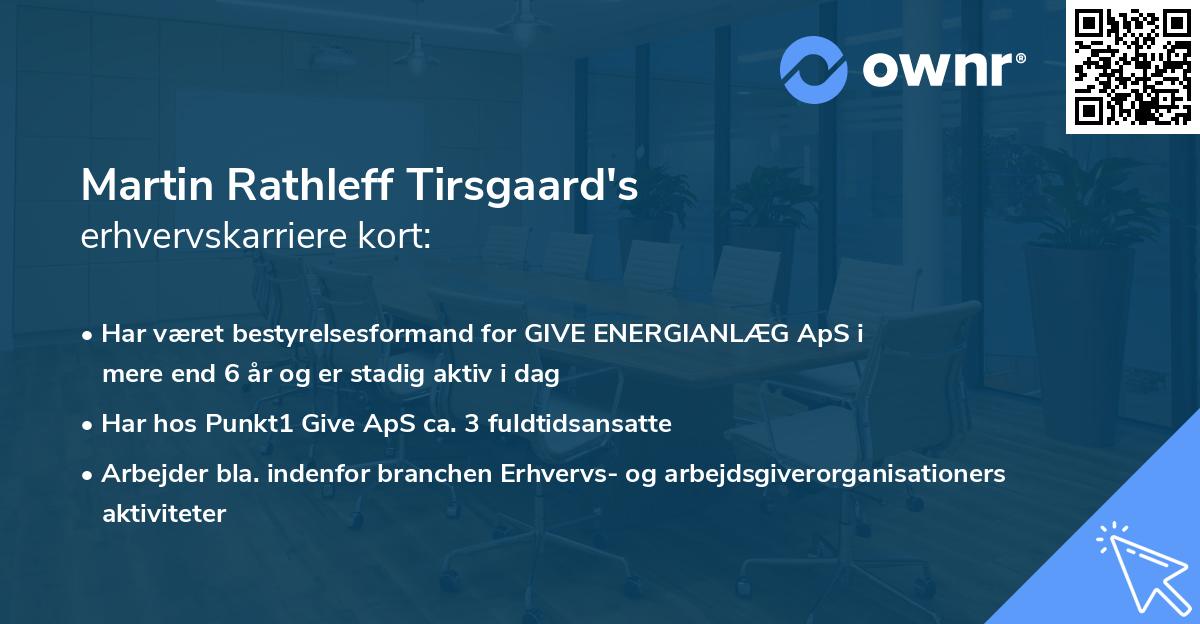 Martin Rathleff Tirsgaard's erhvervskarriere kort