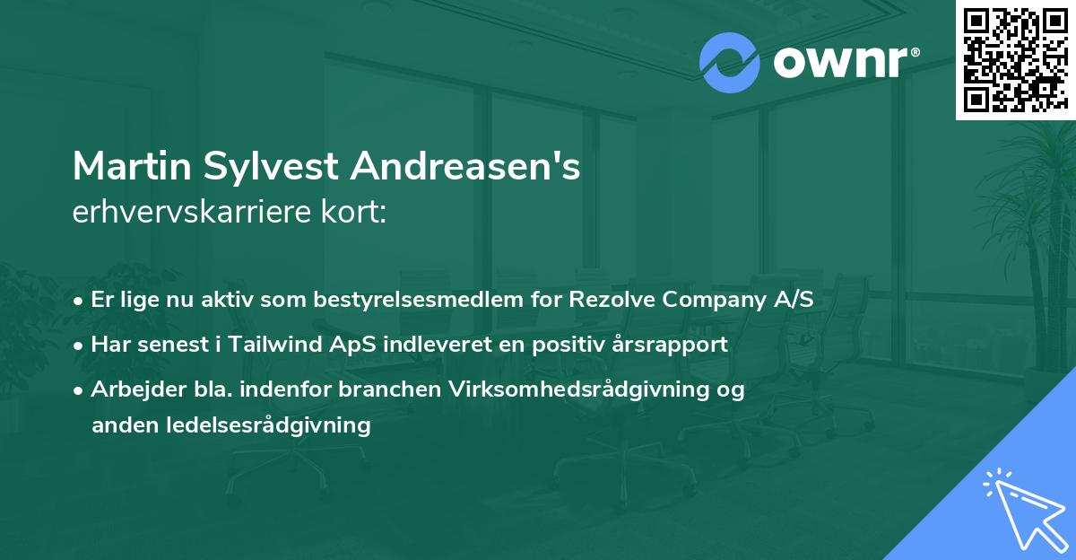 Martin Sylvest Andreasen's erhvervskarriere kort