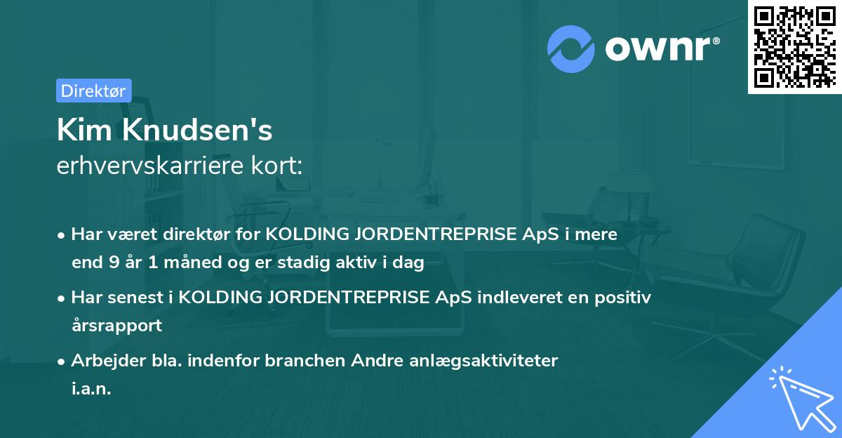 Kim Knudsen's erhvervskarriere kort