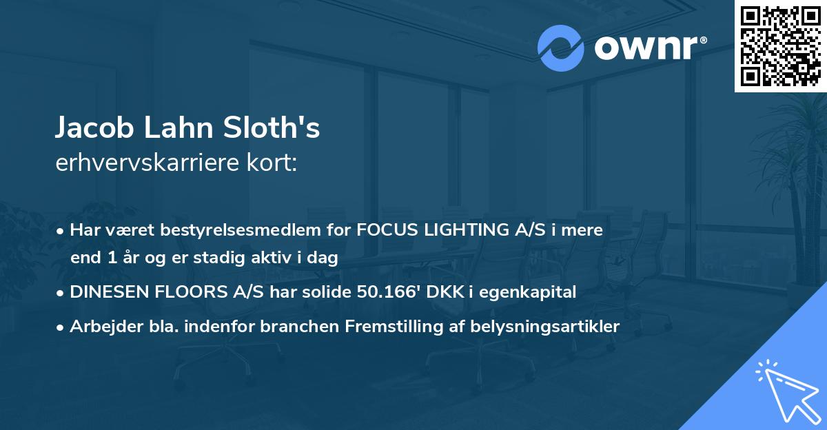 Jacob Lahn Sloth's erhvervskarriere kort