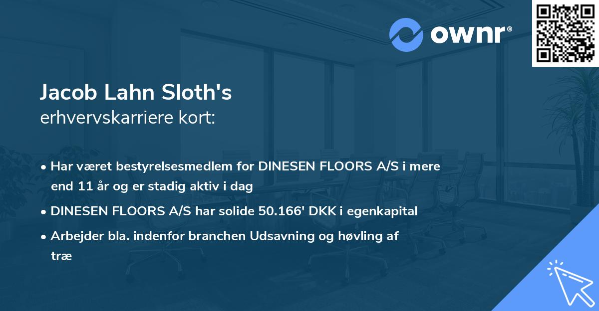 Jacob Lahn Sloth's erhvervskarriere kort