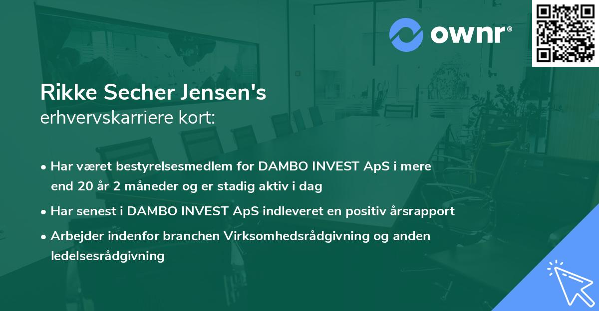 Rikke Secher Jensen's erhvervskarriere kort