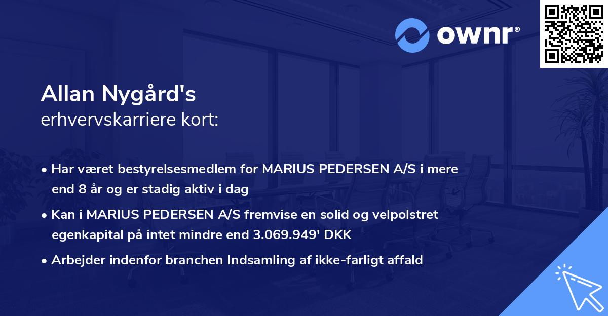 Allan Nygård's erhvervskarriere kort