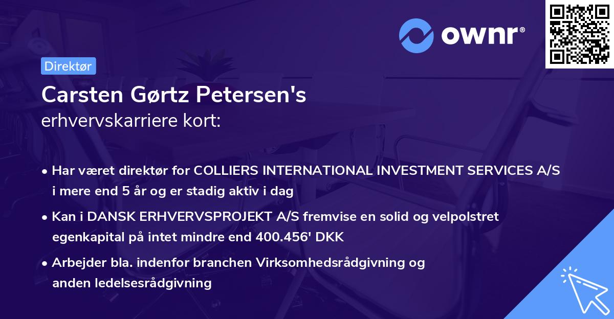 Carsten Gørtz Petersen's erhvervskarriere kort