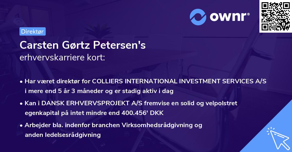 Carsten Gørtz Petersen's erhvervskarriere kort