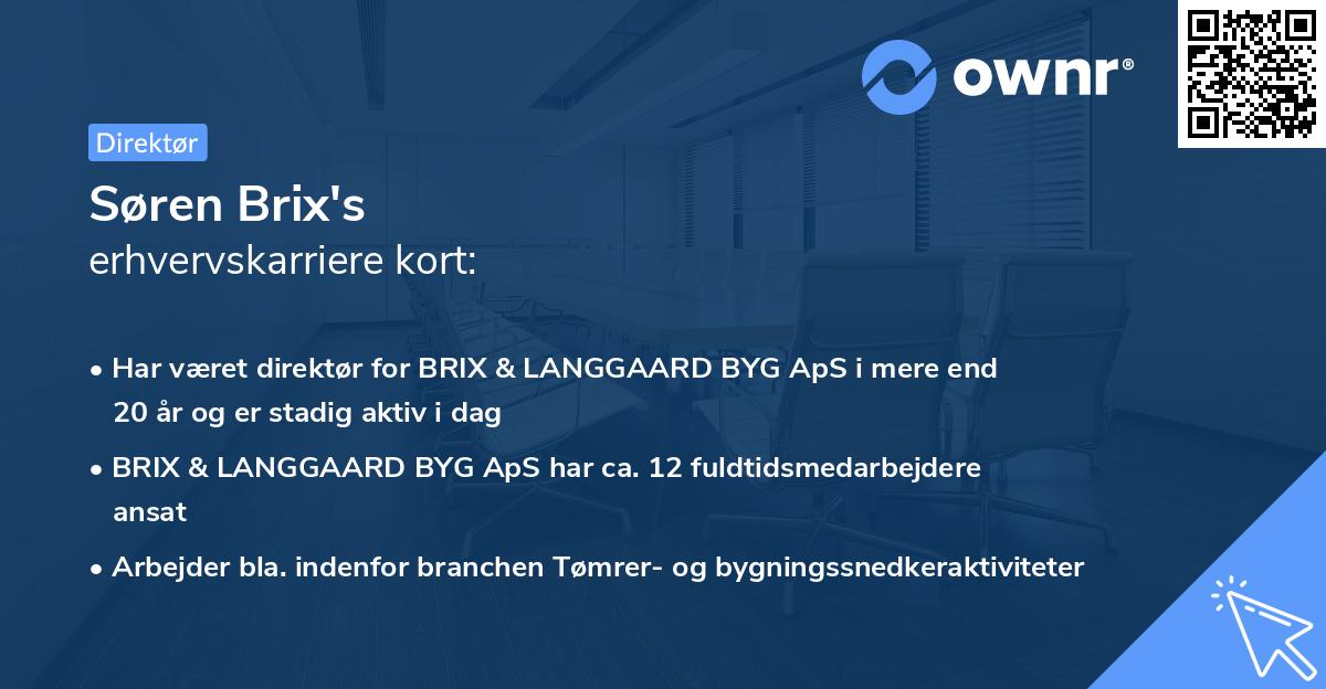 Søren Brix's erhvervskarriere kort