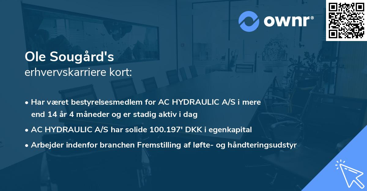 Ole Sougård's erhvervskarriere kort