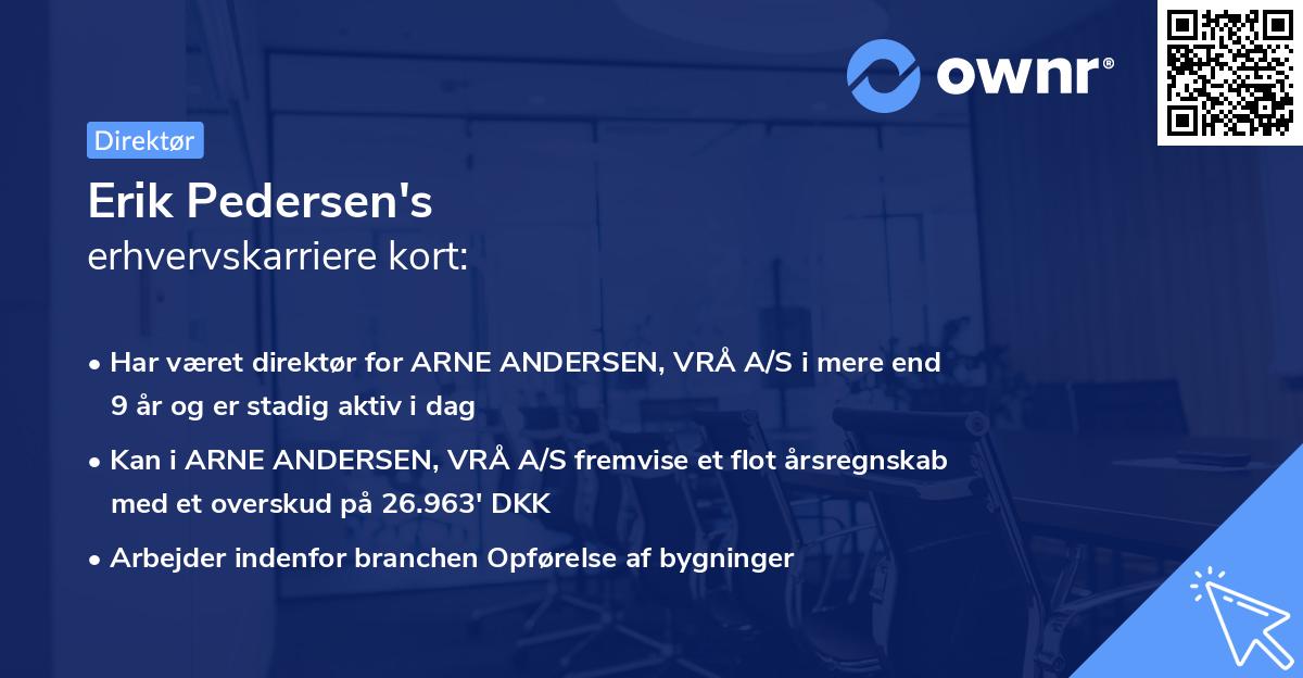 Erik Pedersen's erhvervskarriere kort
