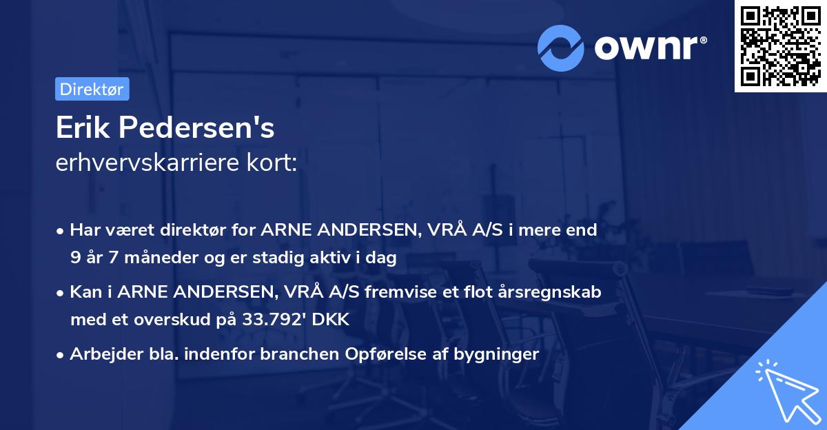 Erik Pedersen's erhvervskarriere kort