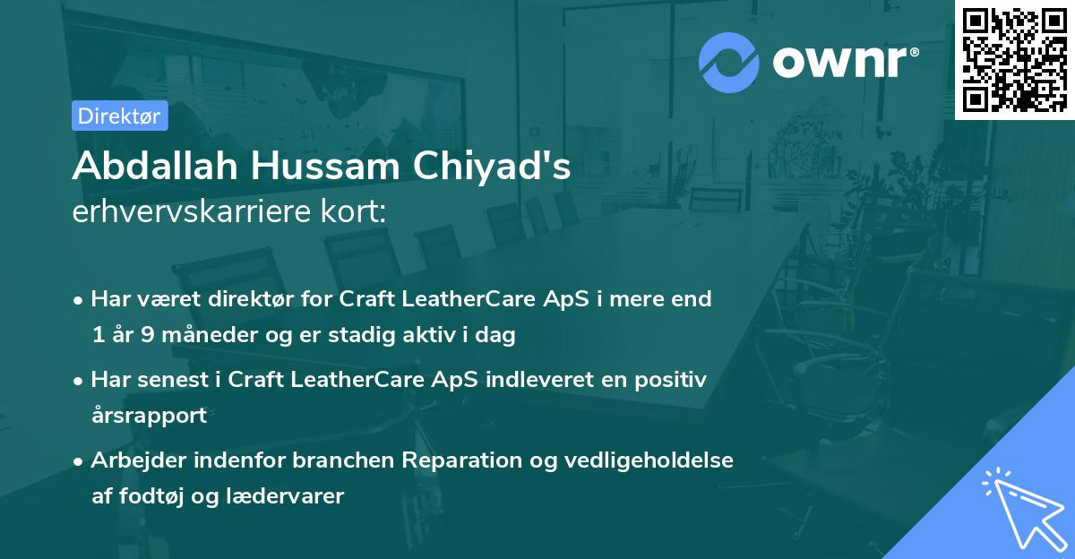 Abdallah Hussam Chiyad's erhvervskarriere kort