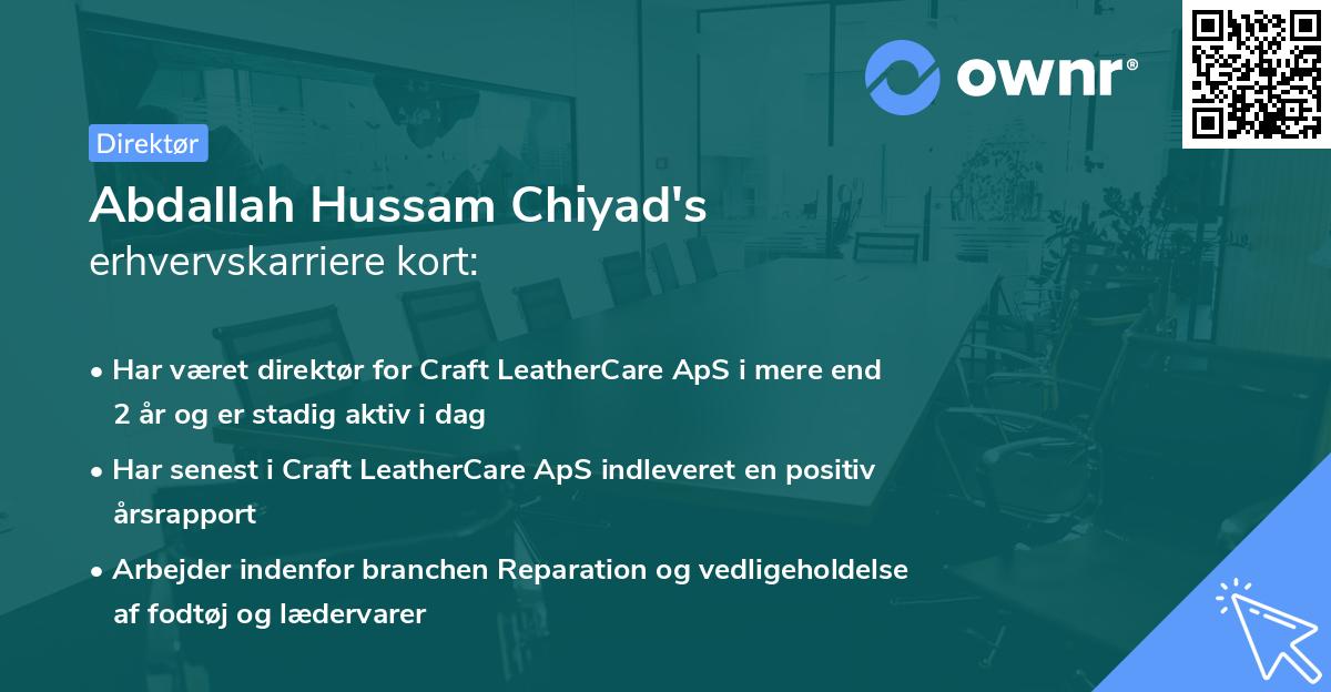 Abdallah Hussam Chiyad's erhvervskarriere kort