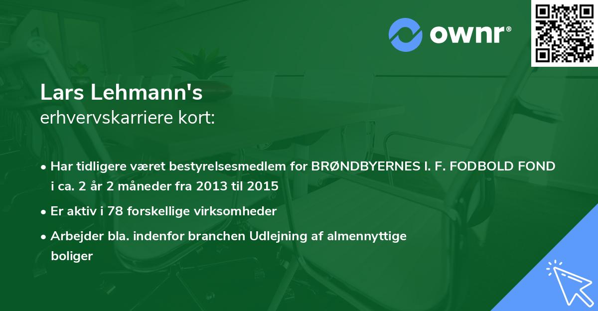 Lars Lehmann's erhvervskarriere kort