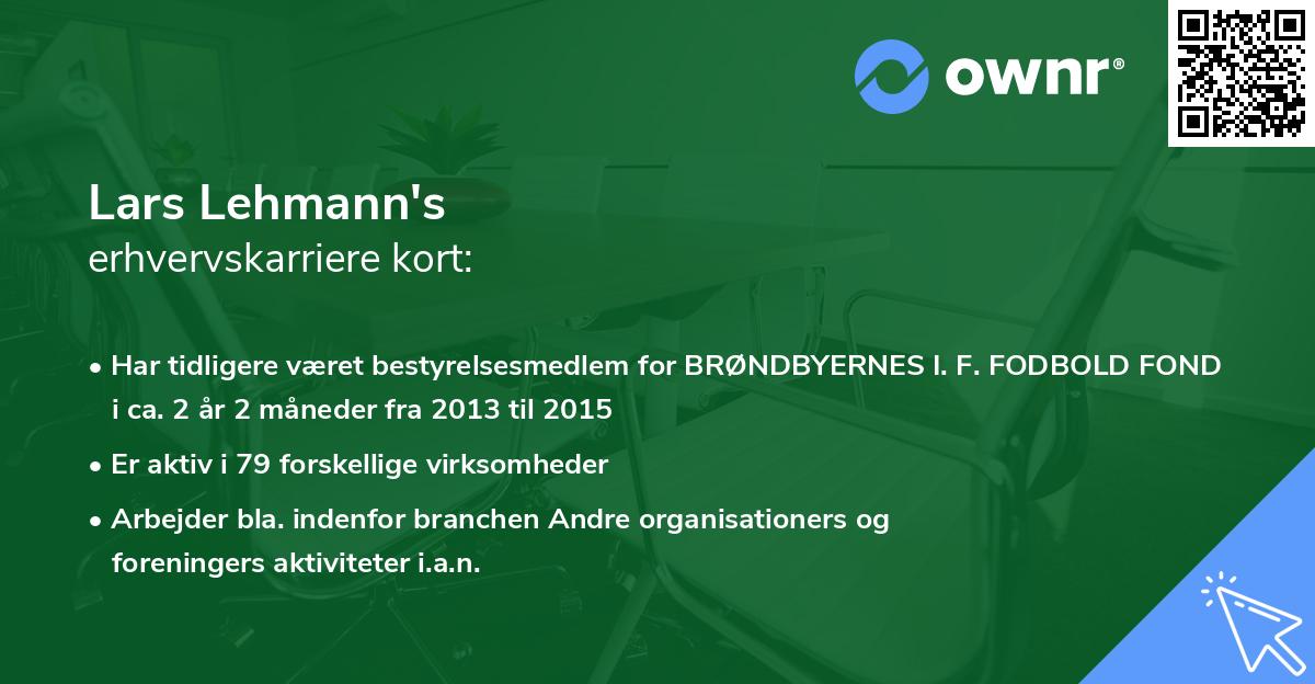 Lars Lehmann's erhvervskarriere kort