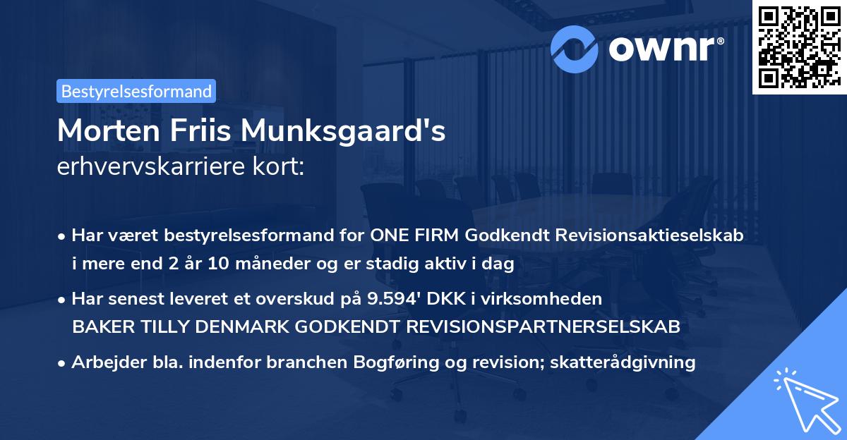 Morten Friis Munksgaard's erhvervskarriere kort