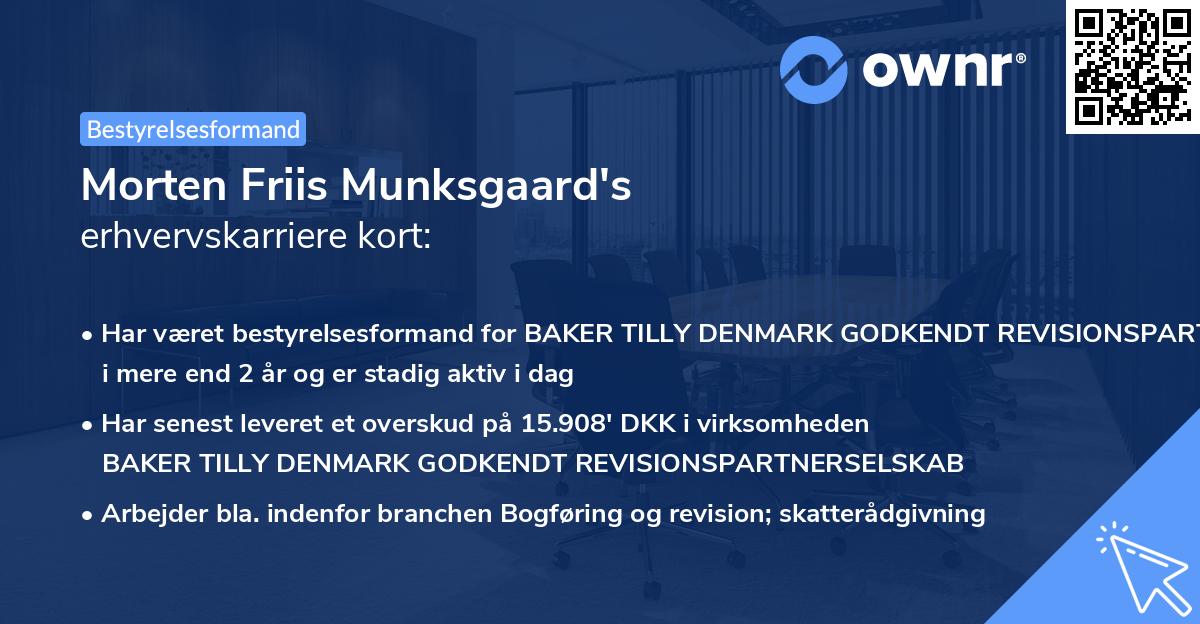 Morten Friis Munksgaard's erhvervskarriere kort