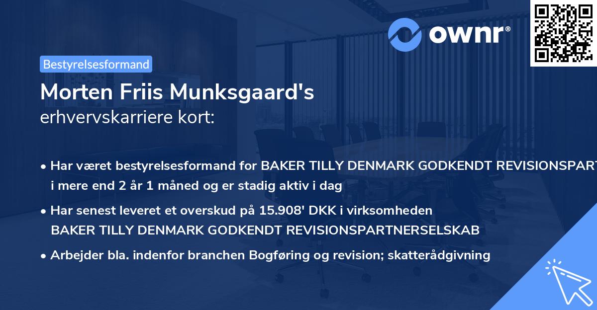 Morten Friis Munksgaard's erhvervskarriere kort