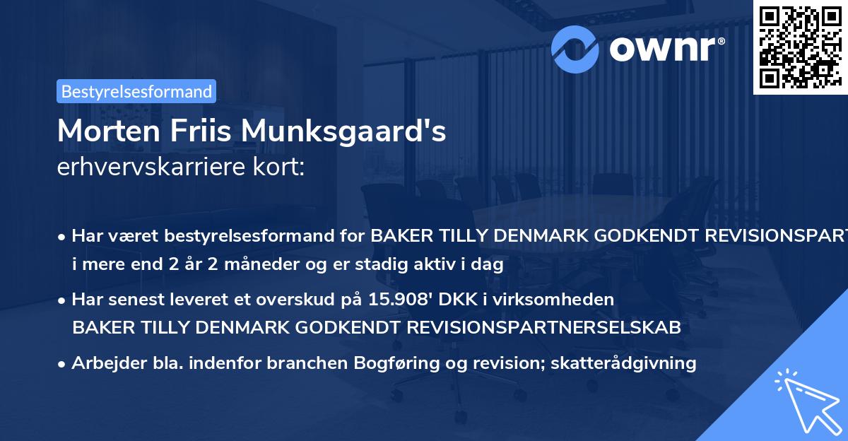 Morten Friis Munksgaard's erhvervskarriere kort