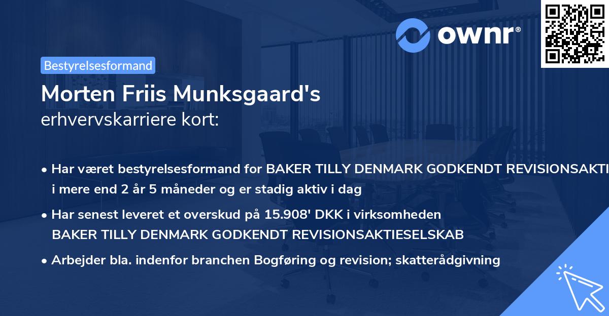 Morten Friis Munksgaard's erhvervskarriere kort