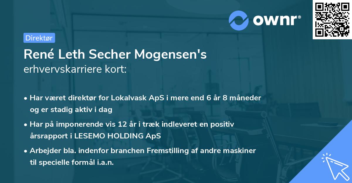 René Leth Secher Mogensen's erhvervskarriere kort