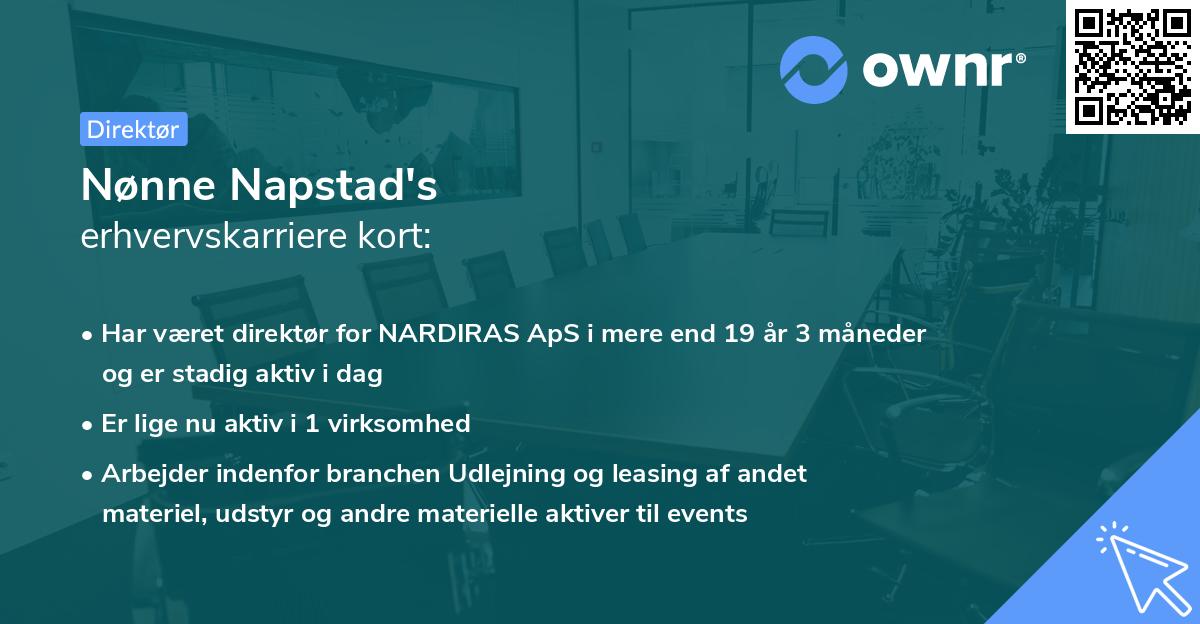 Nønne Napstad's erhvervskarriere kort