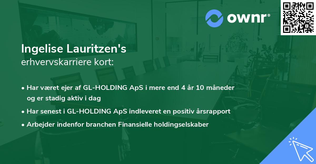 Ingelise Lauritzen's erhvervskarriere kort