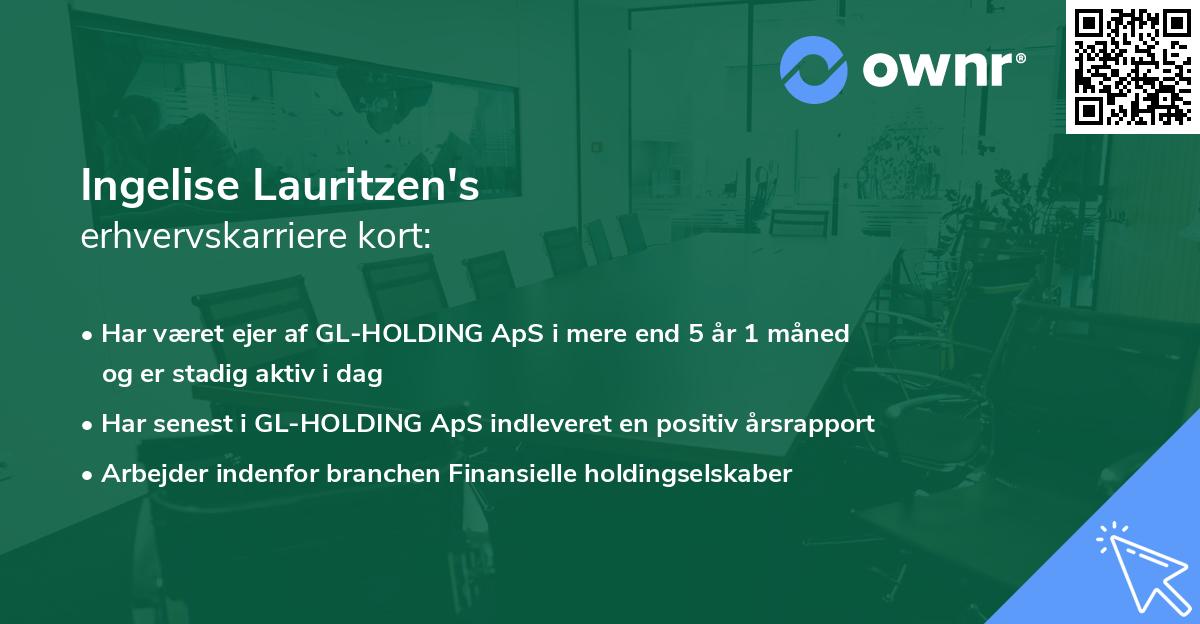 Ingelise Lauritzen's erhvervskarriere kort
