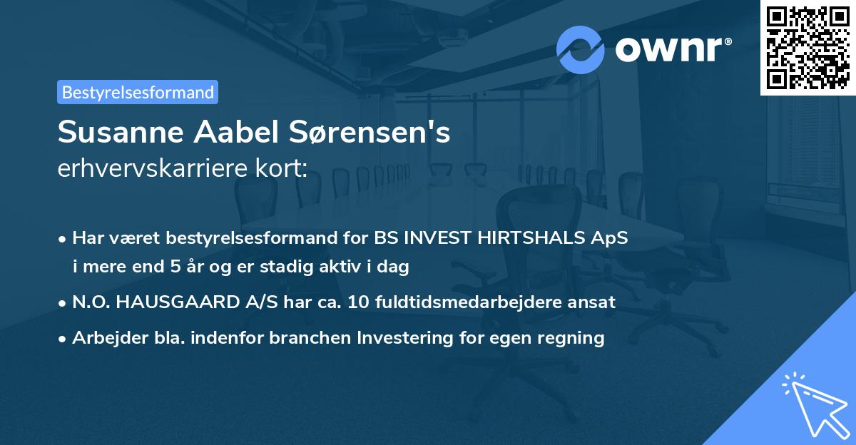 Susanne Aabel Sørensen's erhvervskarriere kort