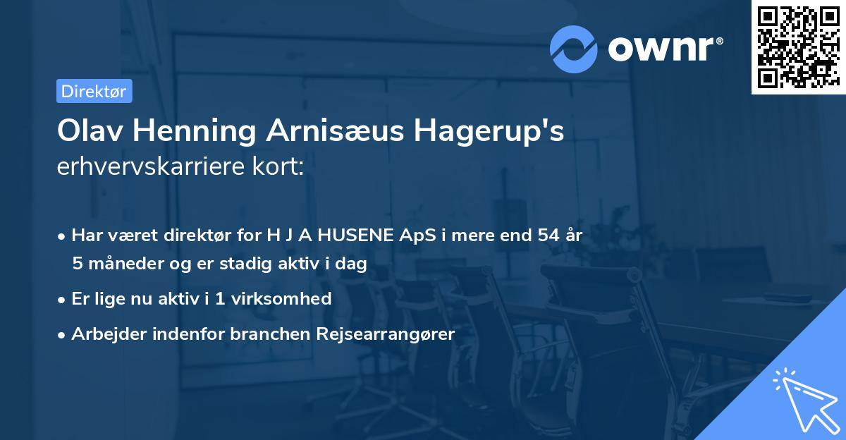 Olav Henning Arnisæus Hagerup's erhvervskarriere kort
