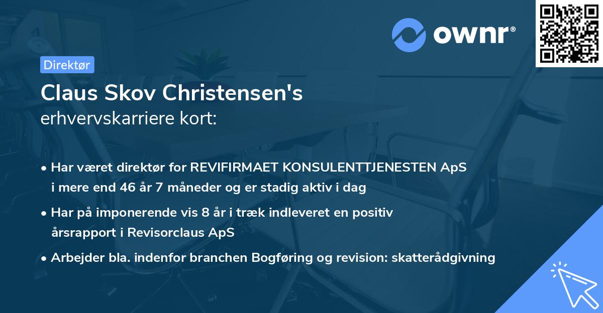 Claus Skov Christensen's erhvervskarriere kort