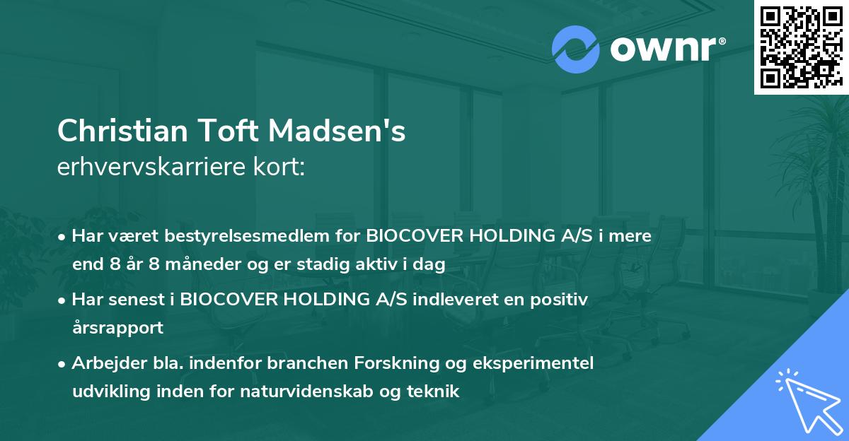 Christian Toft Madsen's erhvervskarriere kort