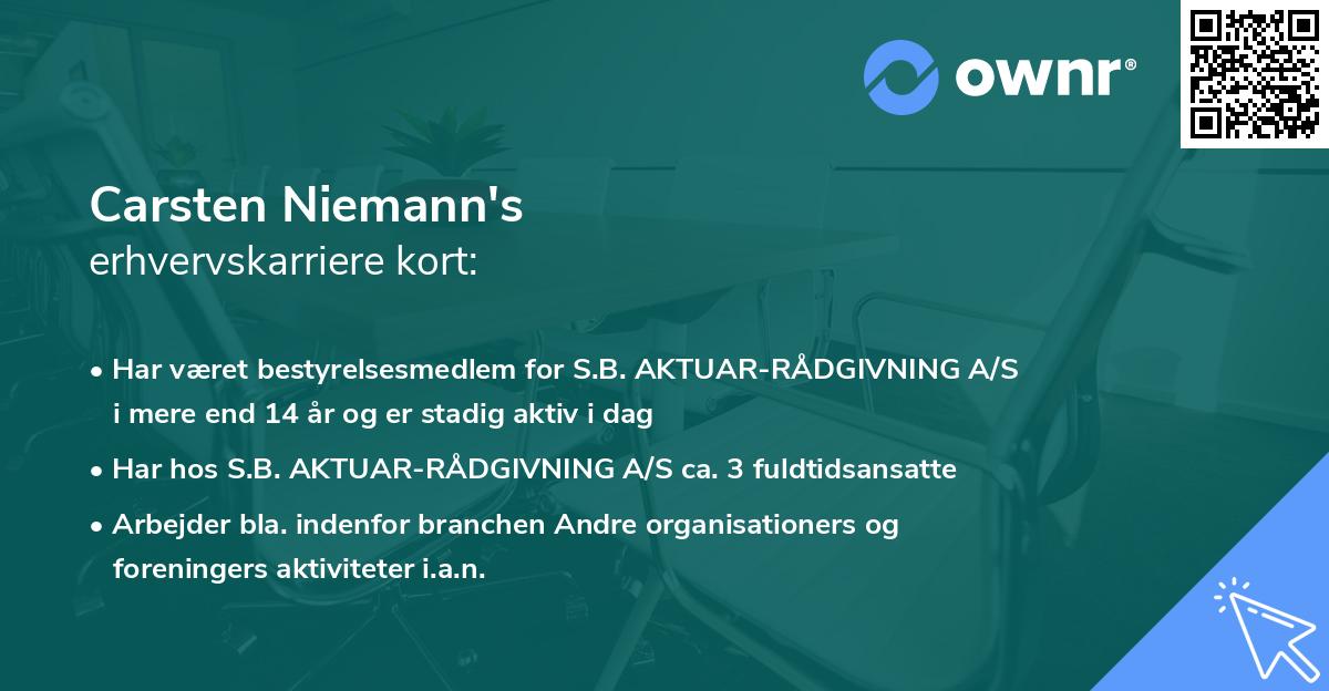 Carsten Niemann's erhvervskarriere kort